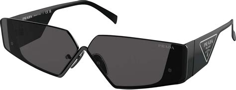 Prada PR 58ZS 1AB06L Black Metal Fashion Sunglasses Grey Lens.